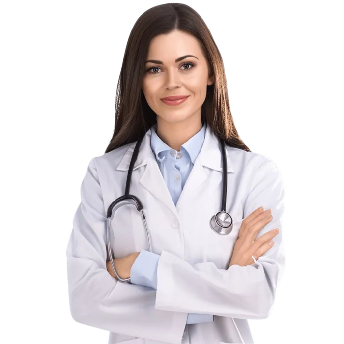 Smiling healthcare professional with stethoscope